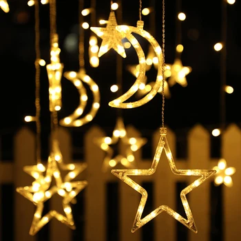 Pasaku Aizkaru Lampas Ziemassvētku Vainags LED String Gaismas Ramadāna Rotājumi Mājas Istabā, Dārzs, Āra Iekštelpu Eid Svētku Gaismas