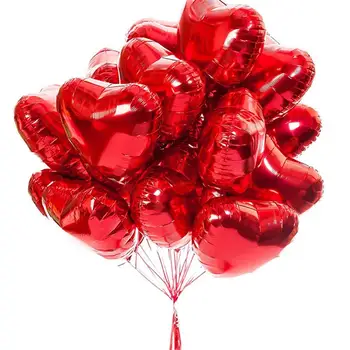10pcs 18 Collu Sarkanā Sirds Formas Alumīnija Folijas Mylar Balonu Valentīna Diena, Dzimšanas dienas svinības, Kāzu Rotājumi