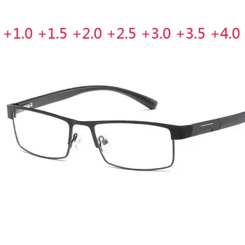Vīrieši sakausējuma Hyperopia Brilles full metal lasīšanas brilles +1.0 +1.5 +2.0 +2.5 +3.0 +3.5 +4.0