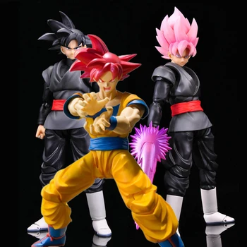 Dragon Ball Anime Darbības Rādītāji Black Goku Saiya Zamas Persiku, Sarkanā Apvienotā Kustamā Hand-made Lelle Kakarotto Shf Modelis, Ornaments, Rotaļlietas