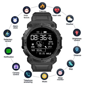 Smartwatch Vīriešiem Android FD68S Kamera sirdsdarbība Sports Tracker Smart Pulksteņi Iphone Samsung Xiaomi Huawei Tālrunis Skatīties