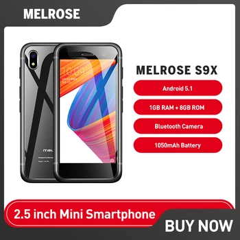 Melrose S9X Ultra-slim Mini 3G WCDMA Android 5.1 2.5 Collas 1G RAM, 8GB ROM Četrkodolu Kameras WiFi Mini mobilo telefonu