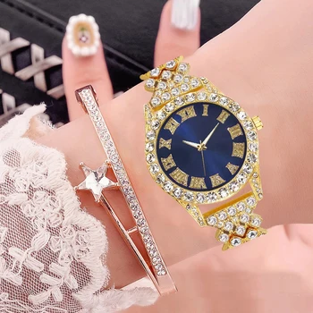 Hip Hop Ledus Ārā Skatīties uz Sievietēm Luksusa Dimantu Sieviešu Kvarca rokas Pulksteņi Modes Dāmas rokas Pulkstenis Sieviešu Aproču Komplekts Reloj Mujer