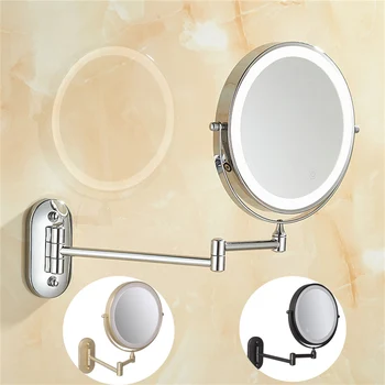 8 Collu Guļamistaba, Vannas istaba pie Sienas piestiprinātās Aplauzums Spogulis 1X10X Palielināmo Dubultā Spoguļa Touch Pogu Regulējams LED Gaismu Sienas Spoguli