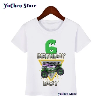 Dzimšanas Zēns T-Krekls Monster Truck Birthday Party Monster Truck Jam Dāvanu Apģērbs, T-krekli Bērnu T-krekls 1-10Years Veco T-krekls