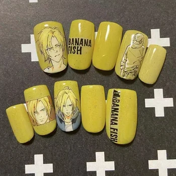 TSC-321 Banānu Zivis Nogalināt Anime 3d Nail Art Decal Uzlīmes Slīdni veidni diy nail rīku rotājumi