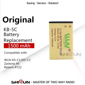 CB Ham Radio KB-5C 1500mAh Li-Ion Akumulatoru WLN KD-C1 KD-C2 KD-C10 KD-C50 KD-C51 KD-C52 RT22S RT15 NK-U1 X6 RT22 RT622 Akumulators