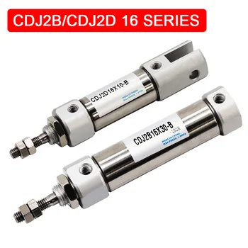 CDJ2B/CDJ2D cilindra diametrs 16 mm Nerūsējošā Tērauda Mini Cilindru Dubultās Darbības CDJ2B16-10*15X20X25X30X40X50X100X150-B Pneimatiskais Cilindrs