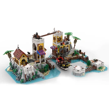 Pirātu Sala 6277 Imperial Trading Post Pārtaisīt Celtniecības Bloku Komplekts Moduļu Arhitektūra Eldorado Cietoksnis Bay Ķieģeļu Modelis Rotaļlietas