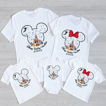 Disney Ģimenes Saskaņojot Tērpiem 2022 Disneyland Brīvdienu Ceļojumu T-krekli, Mickey un Draugiem, Ģimeni Izskatās, T kreklu, Māte, Bērni, Drēbes