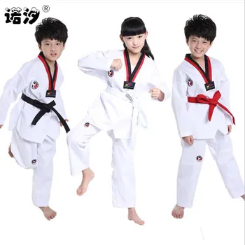 Bērnu drēbītes, bērnu kokvilnas Tae Kwon Do nosaka zēnu krekls+bikses 3-15 Y meitenes aktīvi outwear bērniem sporta apģērbu komplekti, meiteņu topi