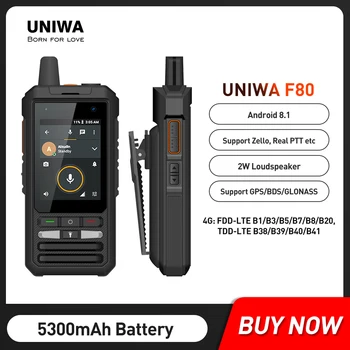 UNIWA F80 Android 8.14 G Mobilā Tālruņa Multi-valodu, 1GB RAM, 8GB ROM IP54 Walkie Talkie Viedtālrunis Dual SIM 5300mAh Akumulators