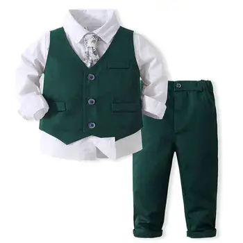 Zēni Oficiāli Piemērots Augstas Kvalitātes Bērniem Zēni Kungu Apģērbu Komplekts Pavasara Rudens Toddler Zēni, Kāzas, Dzimšanas Dienas Svinības Kleitu, Uzvalki
