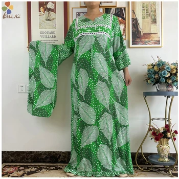 Stils Āfrikas 2022 Sieviešu Drukāt Garām Piedurknēm Mīksti Kokvilnas Eleganta Sieviešu Abaya Gara Kleita Vasaras Maxi Gadījuma Kleitas