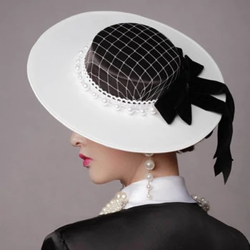 Vintage Kāzu Cepures Vintage Kāzu Cepures Pērles Sieviešu Neto Kāzu Cepures Līgavas Fascinator Sinamay Burvīgs Kāzu Birdcage Veil