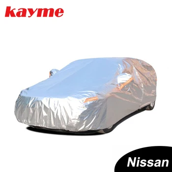 Kayme alumīnija Ūdensizturīgs automašīnu aptver super saules aizsardzības putekļu Lietus automašīnu aptver pilnu universālo auto suv aizsardzības priekš Nissan