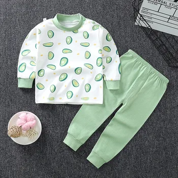 Rudens Jaunas 2gab Bērnu Apģērbs Sleepwear Tīras Kokvilnas Bērnu Pidžamas Komplekts Gadījuma Drukāt Bērnu, Zēnu, Meiteņu Apģērbu Komplekti