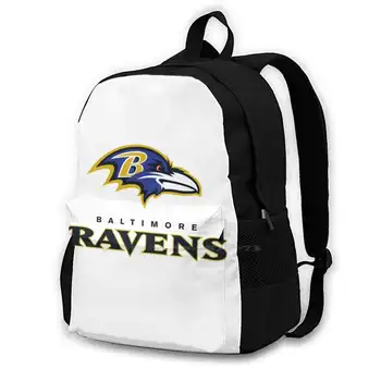 Ravens-Baltimore 3D Drukas Dizaina Mugursoma Ikdienas Soma Raven Putnu Logo