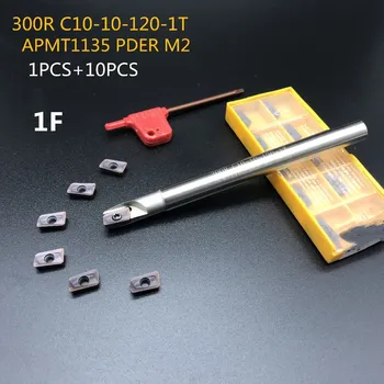 10PCS APMT1135 M2+1GB 10mm instrumentu turētāja BAP300R C10-10-120L-1T virsmas CNC darbarīki, frēzēšanas karbīda ielikt HSS virpu, kuteri