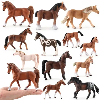 Plastmasas Zirgu Modeļu Figūriņas Detalizētas Tekstūras Kumeļu Dzīvnieku Rotaļlietas, Figūras,Zirgu Kūka Topper Partijas Apdare