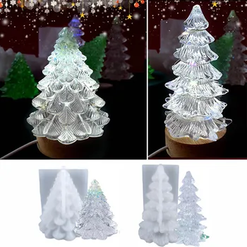 3D Christmas Tree Sveču Pelējuma Silikona Pelējuma Sveču liešana Ziemassvētki Roku Sveču liešana Pelējuma DIY Sveķu Mākslas Amatniecības Sveķu Pelējuma