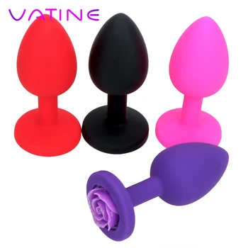 VATINE Silikona Rose Puķu Anālās Seksa Rotaļlietas Butt Plug Prostatas Masāža G Spot Stimulators Sievietēm Seksa Produkti