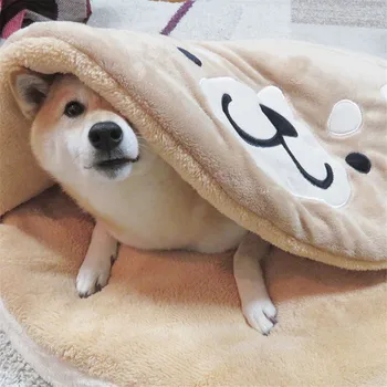 Japāņu Radošo Dorayaki Shiba Inu Pet Ligzdu Gulta Karikatūra Īsās Plīša Kārta Kaķis Mazs Vidējs Suns Mat Mīkstas Smiltiņas Pet Produkti