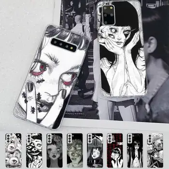 Japāņu Šausmu Manga Stilā Telefonu Gadījumā Samsung S21 A10 par Redmi 7. Piezīme 9 Huawei P30Pro Godu 8X 10es vāciņu