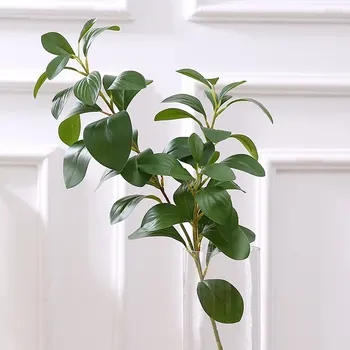 3D Drukas nekustamā touch Ficus koku zariem mākslīgā lapas mākslīgās zaļumi dekorēšanai viltus ziedu plantas artificiais zaļo lapu