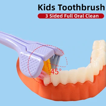 3 Sided zobu Suka Pieaugušajiem Bērniem Mīkstu Saru Ceļojumu zobu Suka Viegli Grip Manuālās Zobu Sukas Chidren Tīrīšanas Teethbrush
