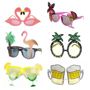 Hawaii Jaunums Rozā Flamingo Saulesbrilles Tropu Aizsargbrilles Ananāsu Vecmeitu Ballītes, Piederumi Brilles, Karnevāla Beach Party Apdare