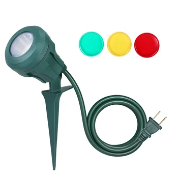 Āra LED Plug Uzmanības centrā ar 3 Krāsu Objektīvs Dārza Koku Ainavu Apgaismojums Ūdensnecaurlaidīgs 120V 400LM
