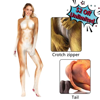 Zawaland Sievietes Sexy Slim Halloween Karnevāls Dāvanu Zentai Bodysuit Smieklīgi 3D Drukas Pet Siut Kostīmu Bodysuit Pieaugušo