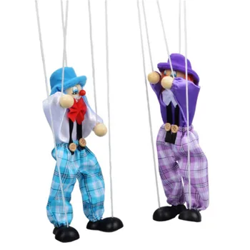 25cm Muppets, Bērnu Rotaļlietas, Roku, Pirkstu Lelles Klauns Koka Rotaļlietu, Marionešu Kopīgās Darbības Lelle Vintage Smieklīgi Tradīcijas Rotaļlietas