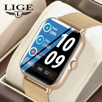 LIGE 2022 Jaunu Bluetooth Atbildēt uz Zvanu Smart Skatīties Vīrieši Pilnībā Touch Sastādīšanas Zvanu Fitnesa Tracker Ūdensizturīgs Smartwatch vīrieši, sievietes, +Kaste