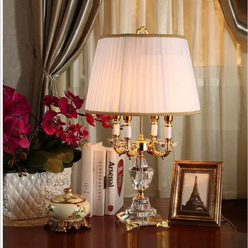 Mūsdienu Kristāla Lampu apgaismojums guļamistabas gultas lampa luksusa modes kristāla galda lampas Abajur gultas hotel galda lampa k9 Luksusa
