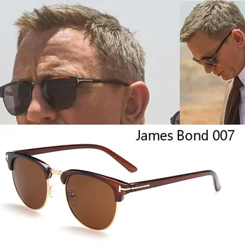 luksusa James Bond Classic modes zīmols Vīriešiem, Sievietēm, toms saulesbrilles Sieviešu Pusi rāmi UV400 vīriešu T, saules brilles oculos Gafas de sol