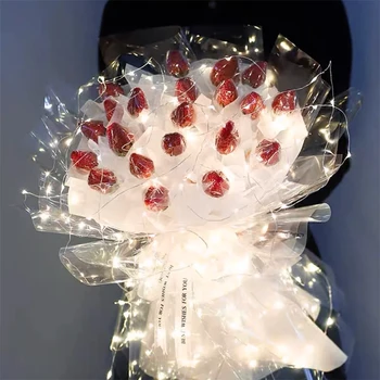 60*60cm LED Ūdensizturīgs Ziedu Ietinamo Papīru Celofāna Ziedu, Ziedu, Dāvanu Iesaiņojums, Kāzas, Svētku Puse Mājas Dekoru Piederumi