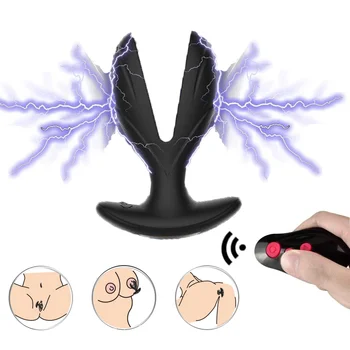 Vibrējošo Anālo expander Kontaktdakšu Elektriskā Šoka Impulsa Vibrators ar Prostatas Massager Vīriešiem Tālvadības Seksa mašīna, Rotaļlietas, cilvēks pieaugušo