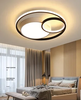 Radošā LED gredzeni Griestu Lampa Jauns dizains, LED Griestu lampas Dzīvojamā istabā, Guļamistabā Apaļā Mēness Griestu Lampas Balts Melns Pelēks