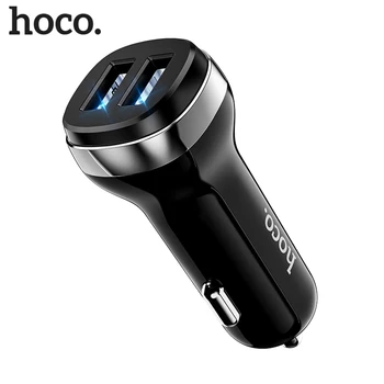HOCO Mini 4.8 USB Auto Lādētājs iPhone Xiaomi Tablet GPS Fast Charger Auto-Lādētāja Dual USB Automašīnas Tālruņa Lādētāja Adapteri Auto