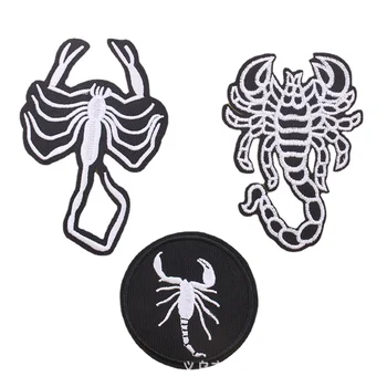 Karikatūra Izšuvumi Scorpion Auduma kategorijas Uzlīme Personalizētu Dzelzs par Pathces Apdare Termo Līmi DIY Plāksteris Uzlīme Apģērbu Soma