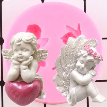 Cupid Little Angel Silikona Pomādes Veidnes DIY Kūka Dekorēšanas Instrumentiem, Šokolādes Konfektes Desertu, Kūku, Virtuvē Maizes Pelējuma