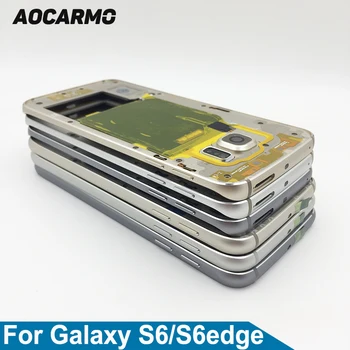 Aocarmo Nomaiņa Vidū Rāmja Bezel Mājokļu Šasijas Samsung Galaxy S6 Malas G925 SM-G925F S6 G920i/F Single/Dual SIM