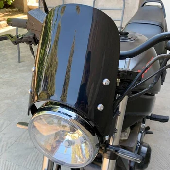 Melna/Caurspīdīga Motocikliem Pasūtījuma Kompakts Sporta Vēja Deflektoru Retro Vējstikla 4-7