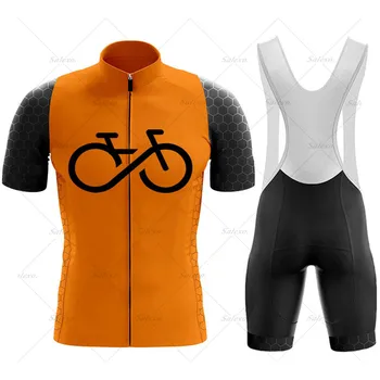 Apelsīnu Riteņbraukšana Apģērbu 2022 Vīriešu Komanda Vasaras Quick Dry Riteņbraukšana Džersija Komplekts Īsās Bikses Kopa Elpojošs Ciclismo MTB Velosipēds Vienotu