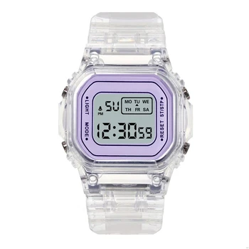 Modes Elektronisko Pulksteņu Vīriešiem Skatīties Silikona LED Digitālais Pulkstenis Ūdensizturīgs Pārredzamu rokas Pulkstenis Sieviešu Sporta Pulkstenis Reloj
