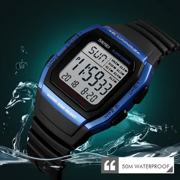 2018 Zīmola SKMEI Vīriešu Sporta Pulksteņi Ūdensizturīgs Elektroniskais Ciparu LED Rokas pulksteņi Vīriešu rokas Pulkstenis