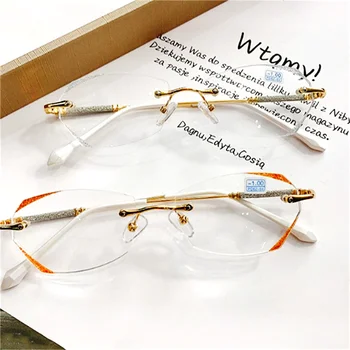 Augstas Kvalitātes Bezrāmju Anti Blue Ray Lasīšanas Brilles Diamond Cut Malas Hyperopia Presbyopic Vecuma Tālredzība Vecāka Gadagājuma Brilles Brilles