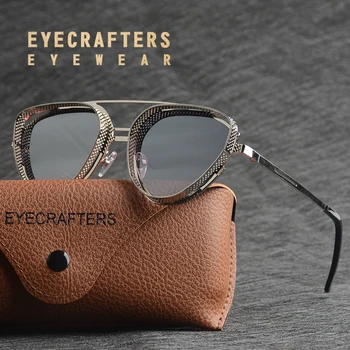 Ir 2021. Jaunu EYECRAFTERS Steampunk Saulesbrilles, Vīriešu un Sieviešu Modes Metāla Glāzes Zīmolu, Dizainu, Vintage, Saulesbrilles Augstas Kvalitātes UV400
